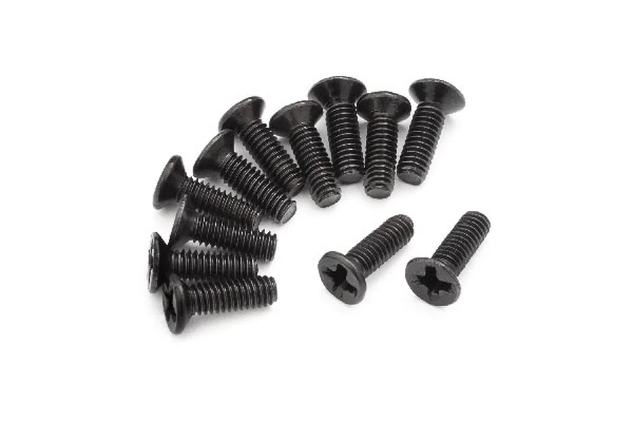 Blackzon 2.5x8mm Fine Thread Countersunk Head Screws 12Pcs image 50686