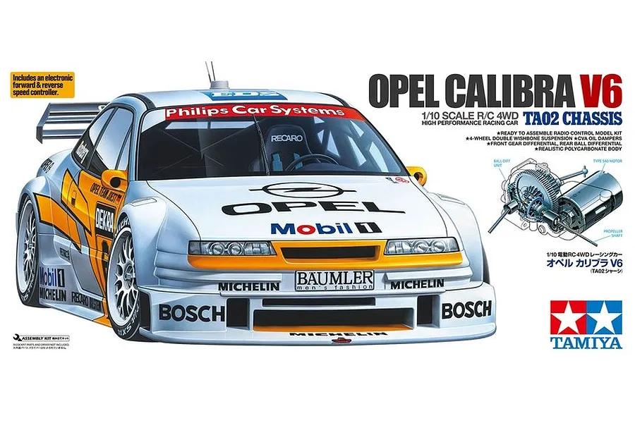 Tamiya TA-02 Opel Calibra V6 RC Touring Car Electric 4WD 1/10 Scale Kit image 5