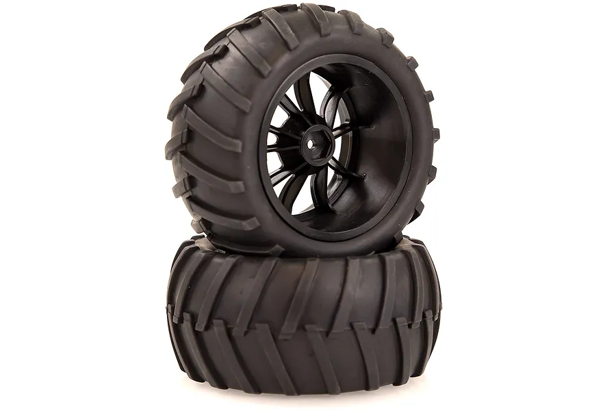 HSP 2.8&amp;quot; Off Road V-Groove Tyres on 10 Spoke Black Rims - Wheels 2Pcs image 50891