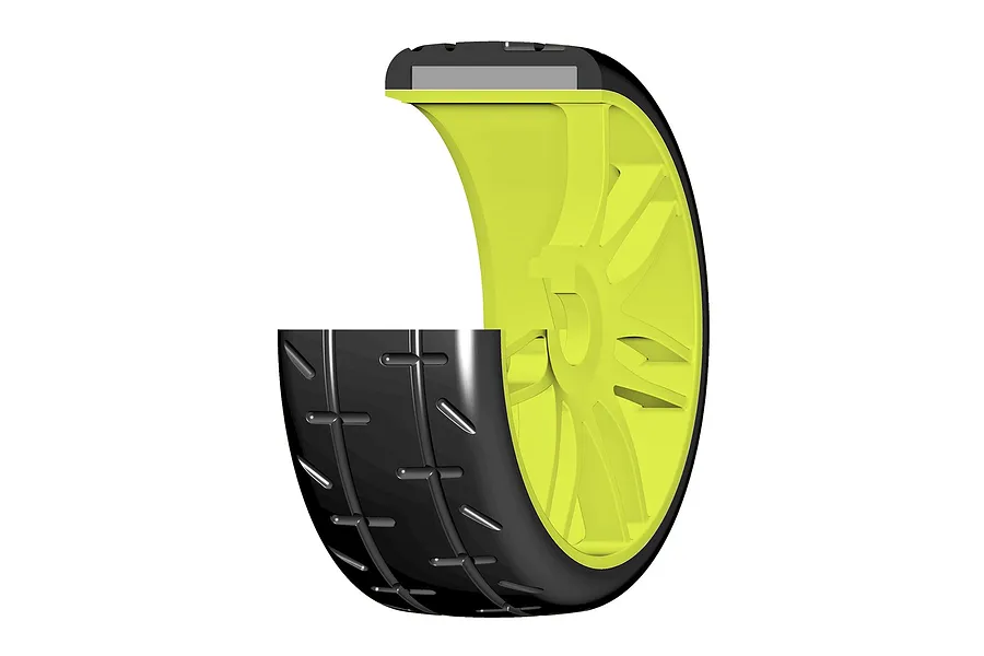 GRP 3.1&amp;quot; GT-T01 Revo S4 Soft/Medium Compound Belted Tyres on 7 Spoke Yellow Rims - Glued Wheels 2Pcs image 50905