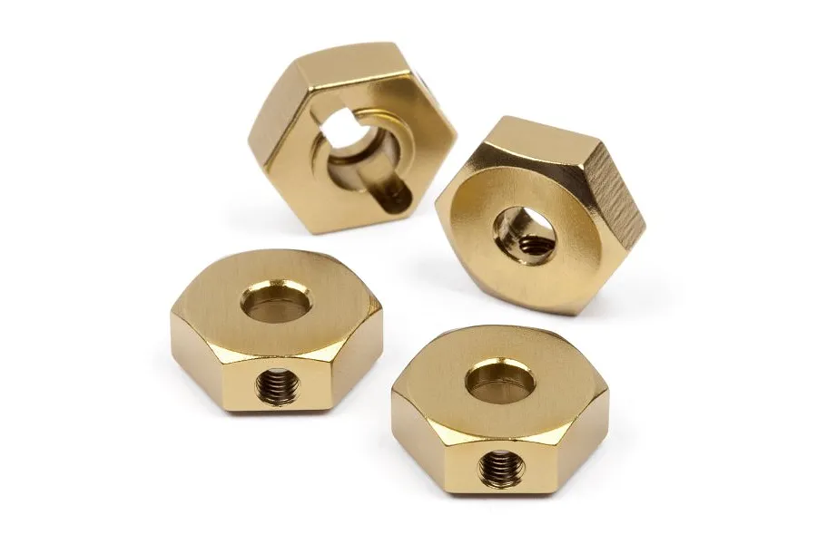 Maverick Gold Aluminium 12mm Locking Wheel Hexes 4Pcs image 50934