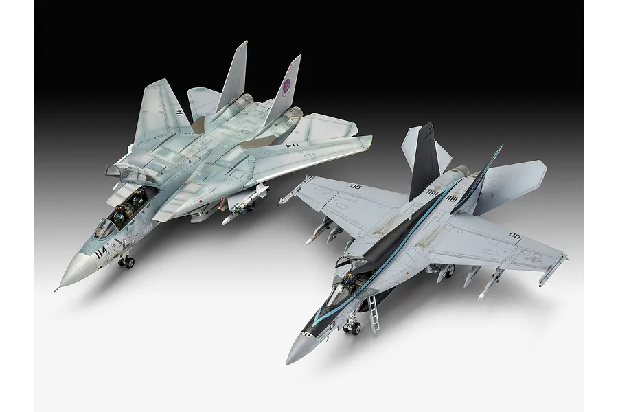 Revell 1/72 - F/A-18E Super Hornet &amp;amp; F-14D Tomcat - Top Gun Movie Combo Scaled Plastic Model Kit image 50991