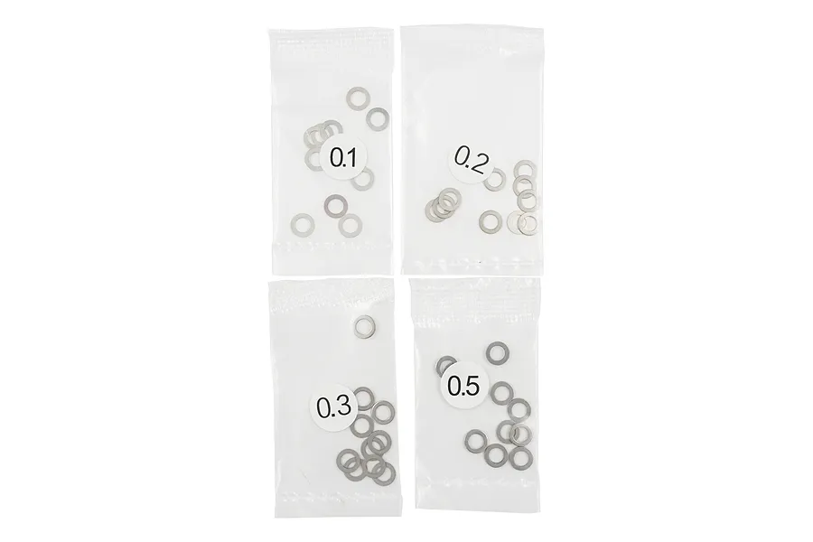 Yeah Racing Stainless Steel 3x5mm Washer Shim Set 0.1, 0.2, 0.3, 0.5mm image 51049