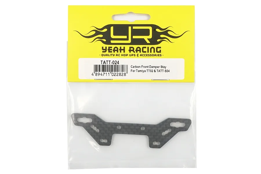 Yeah Racing carbon fibre front shock tower for Tamiya TT-02 in original retail packaging.