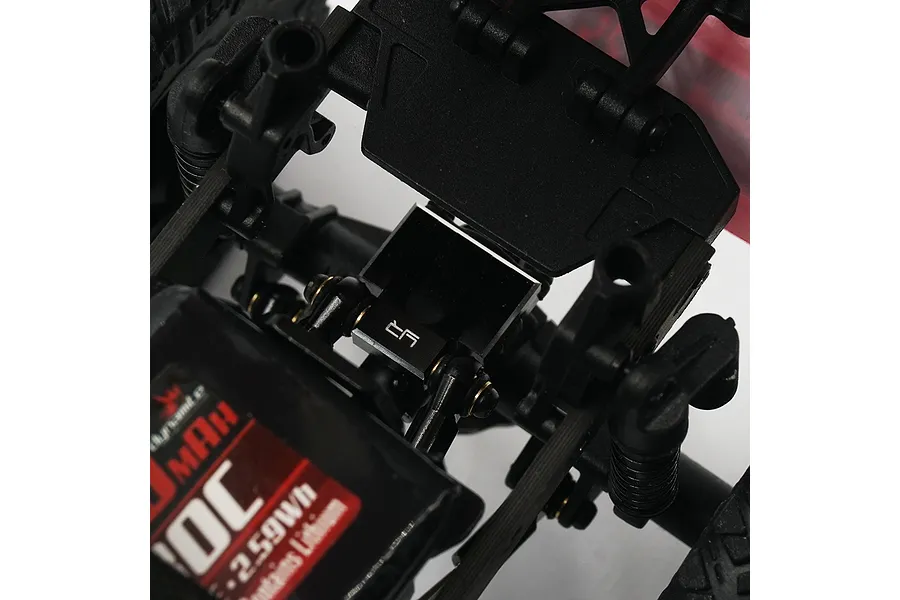 Yeah Racing Black Aluminium SCX24 Rear Axle Truss Upper Link Mount image 51076