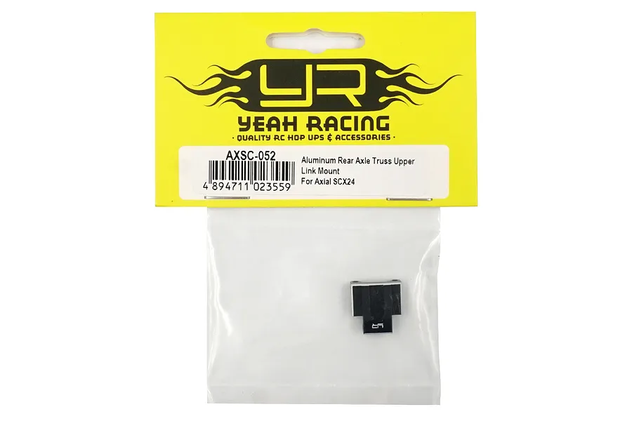 Yeah Racing Black Aluminium SCX24 Rear Axle Truss Upper Link Mount image 51077