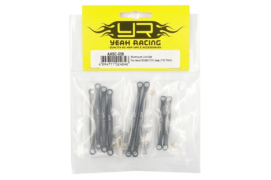 Yeah Racing Black Aluminium SCX24 C10 Jeep (133.7mm Wheelbase) Suspension Link Set image 51105