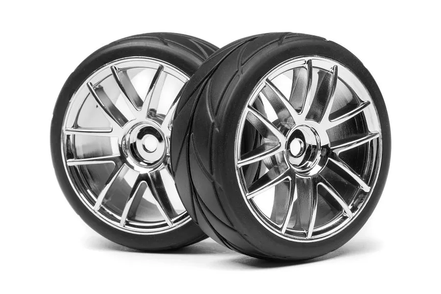 Maverick 2.1&amp;quot; Strada TC Tyres on Chrome Split Spoke Rims - Glued Wheels 2Pcs image 51173