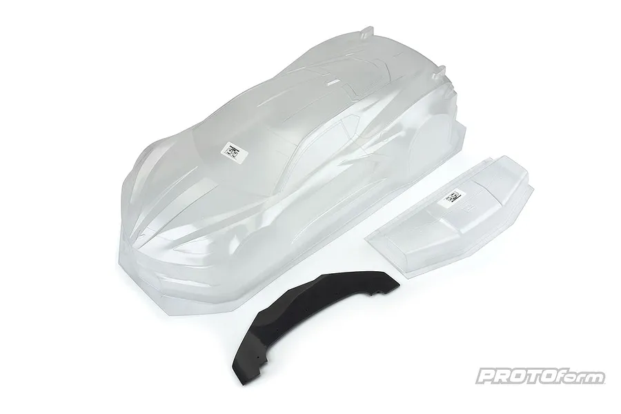Pro-Line 1/7 Chevrolet Corvette C8 Unpainted Body Shell w/ Decal Sheet image 51251