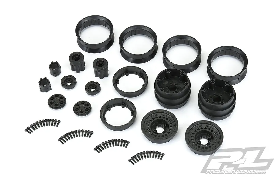 Pro-Line 1.9&amp;quot; Black Plastic Carbin Dually Internal Beadlock Rock Crawler Rims 2Pcs image 51278