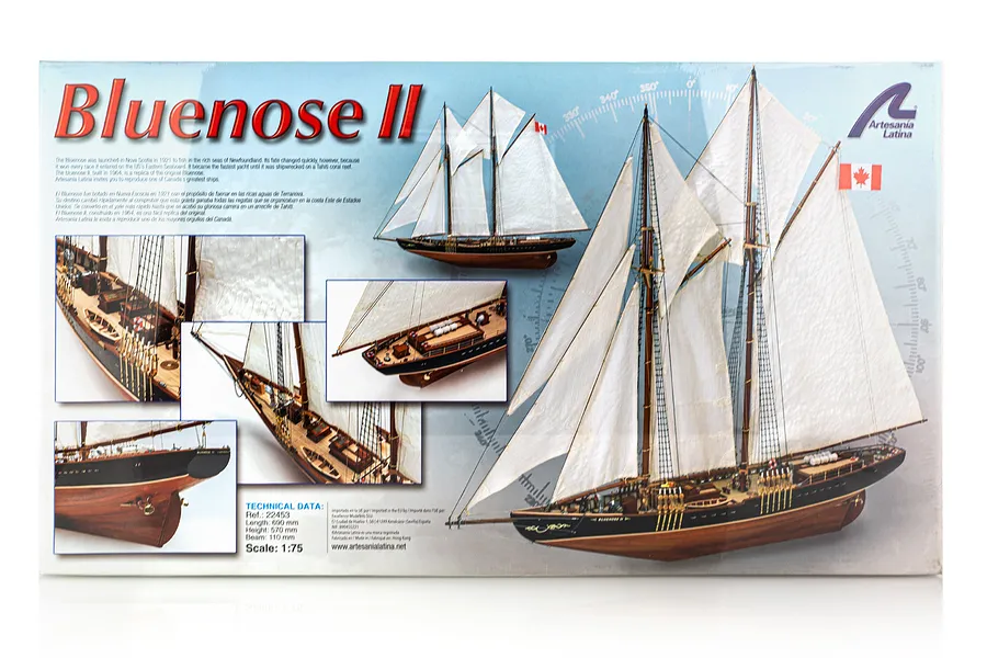 Artesania Latina 1/75 Canadian Bluenose II Schooner Scaled Wooden Model Ship Kit image 51368