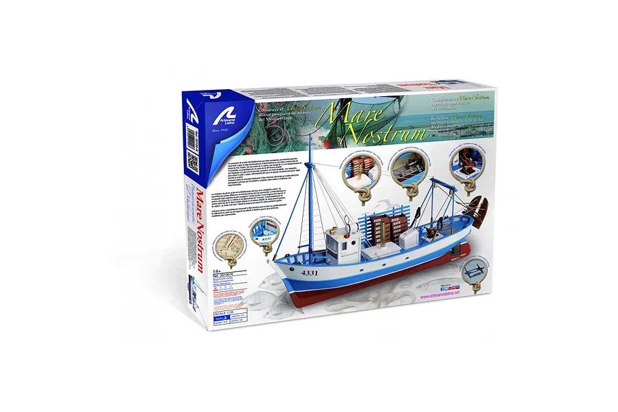 Artesania Latina 1/35 Mare Nostrum w/ Display Stand Scaled Wooden Model Ship Kit image 51386