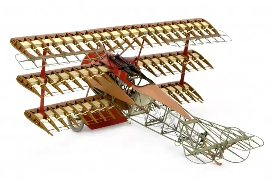 Artesania Latina 1/16 The Red Baron&amp;#039;s Triplane; Fokker Dr.I Scaled Wooden Model Kit image 51476
