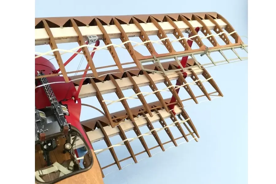 Artesania Latina 1/16 The Red Baron&amp;#039;s Triplane; Fokker Dr.I Scaled Wooden Model Kit image 51483