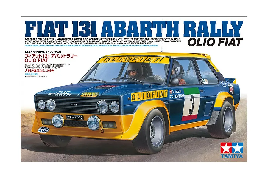 Tamiya 1/20 Fiat 131 Abarth Rally Olio Fiat Scaled Plastic Model Kit image 51692