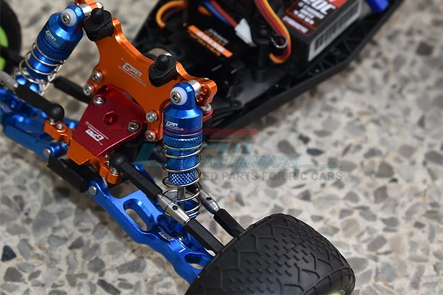 GPM Blue Aluminium Losi Mini T &amp;amp; Mini B 2.0 50mm Front Shocks 2Pcs w/ Hardware image 51895