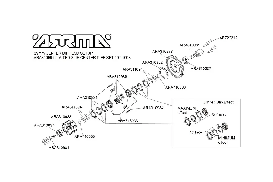 ARRMA Differential Shim (For 29mm Differential Case) Set image 52259