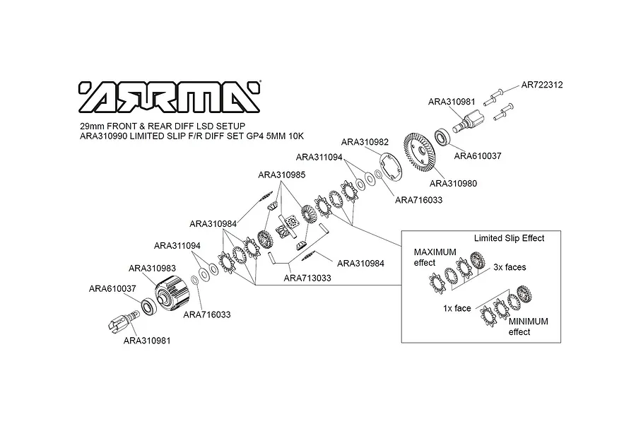 ARRMA Differential Shim (For 29mm Differential Case) Set image 52260
