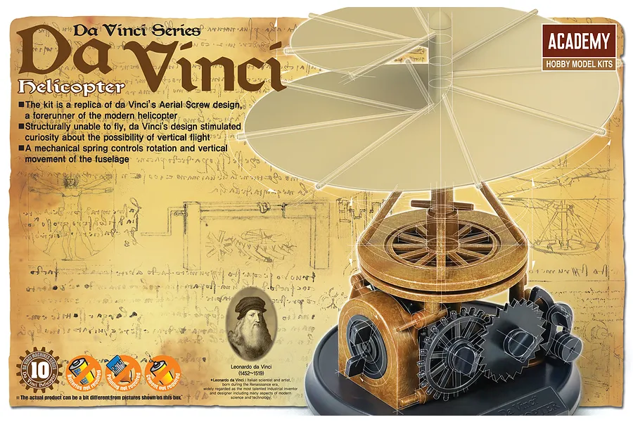 Academy da Vinci Series Helicopter Edukit Scaled Plastic Model Kit image 52264