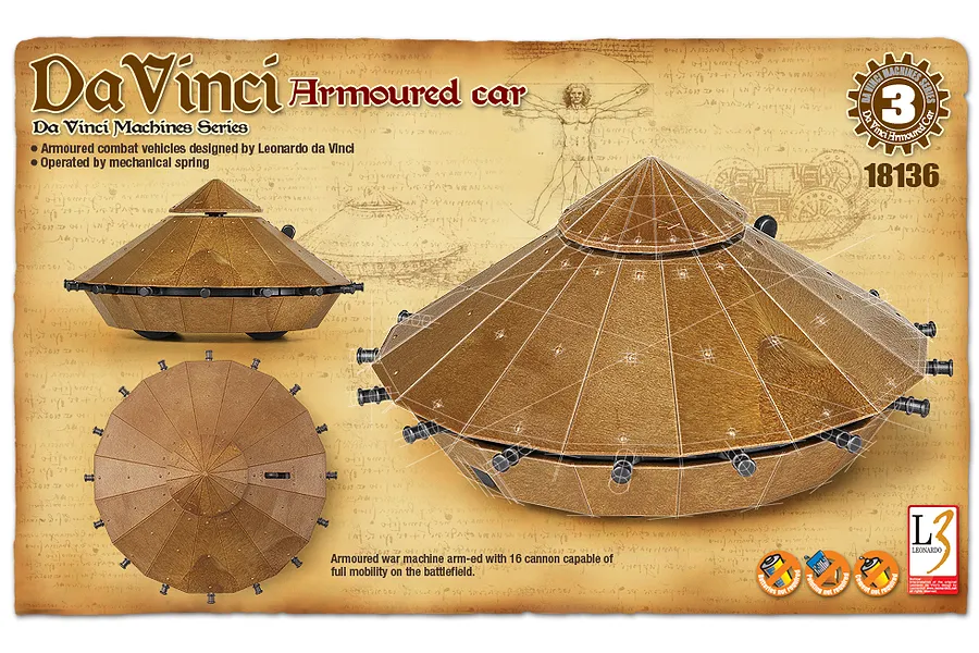 Academy da Vinci Series Armoured Car Edukit Scaled Plastic Model Kit image 52266
