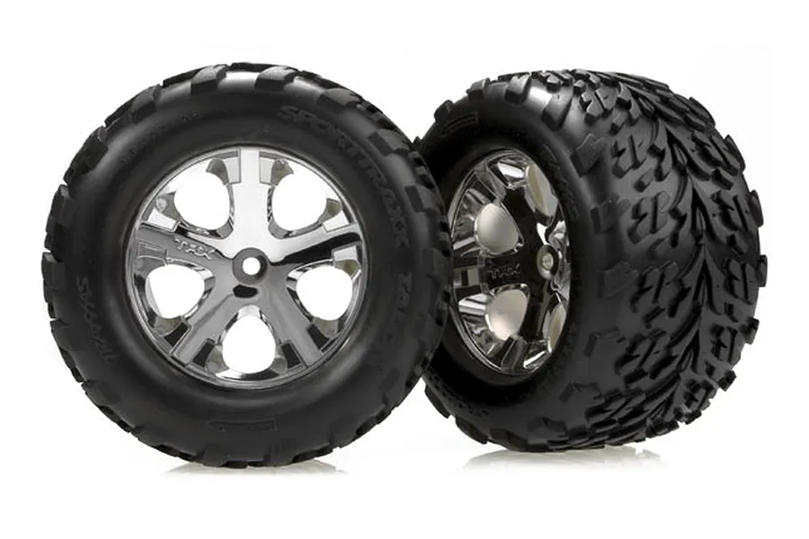 Traxxas 2.8&amp;quot; Talon Tyres on Chrome All-Star Rims - Glued Wheels 2Pcs image 5228
