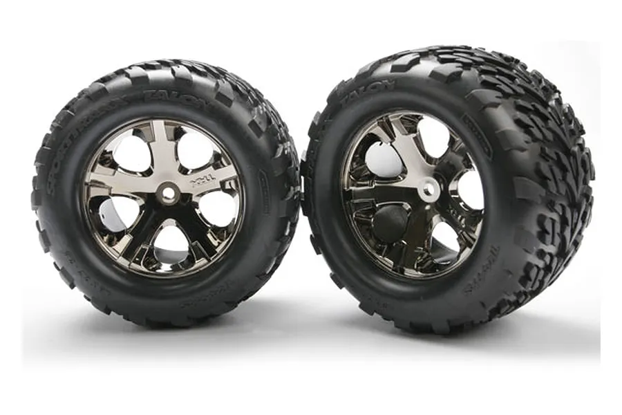 Traxxas 2.8&amp;quot; Talon Tyres on Black Chrome All-Star Rims - Glued Wheels 2Pcs image 5229
