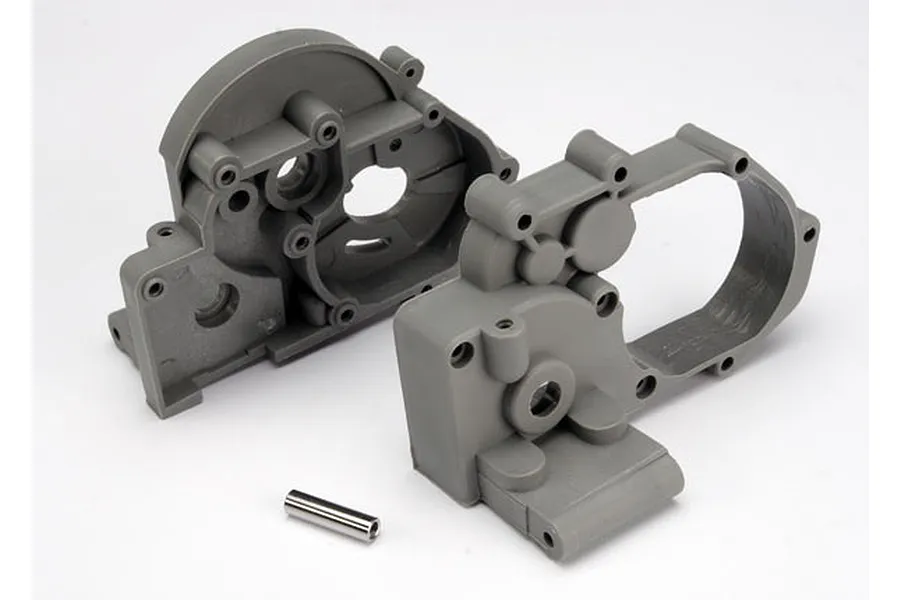 Traxxas Left &amp;amp; Right Gearbox Halves w/ Idler Gear Shaft (Grey) image 5236
