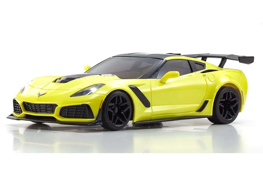 Kyosho Mini-Z Chevrolet Corvette ZR1 RC Car Electric RWD RTR with LEDs - Racing Yellow image 52384