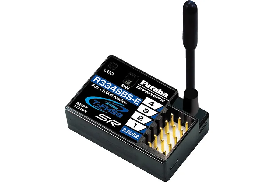 Futaba R334SBS-E Super Response T-FHSS/S.Bus2 2.4Ghz 4Ch Receiver w/ Telemetry &amp;amp; Antenna image 52434