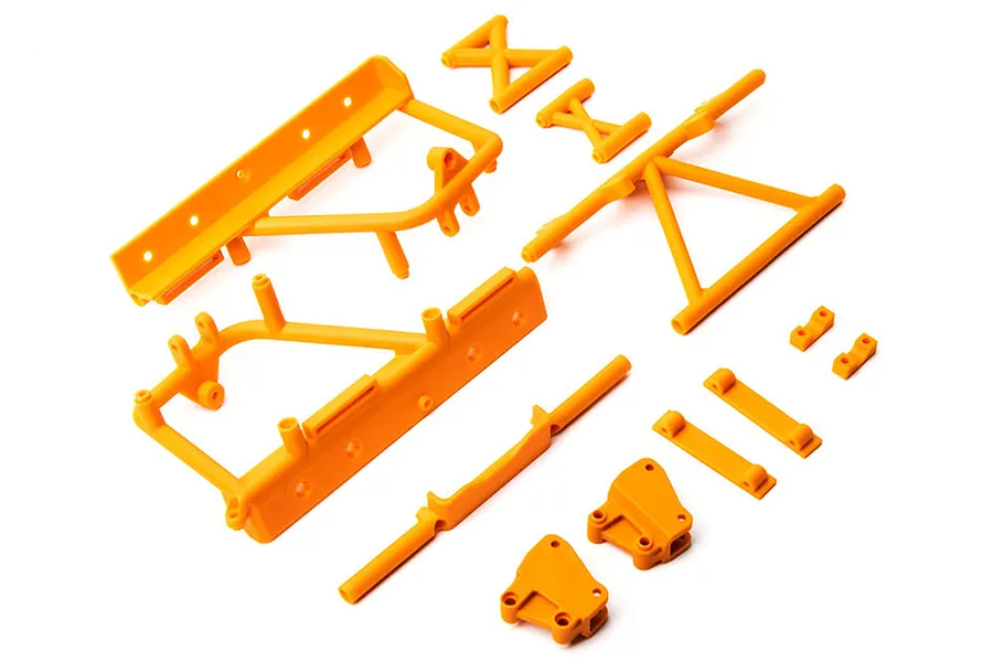 Axial RBX10 Orange Cage Support &amp;amp; Battery Tray Set image 52499