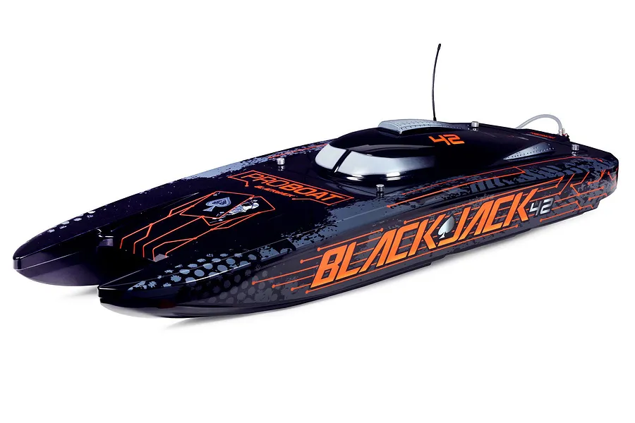 Pro Boat Blackjack 42&amp;quot; Catamaran Brushless Electric RC Speed Boat - Black &amp;amp; Orange image 52549