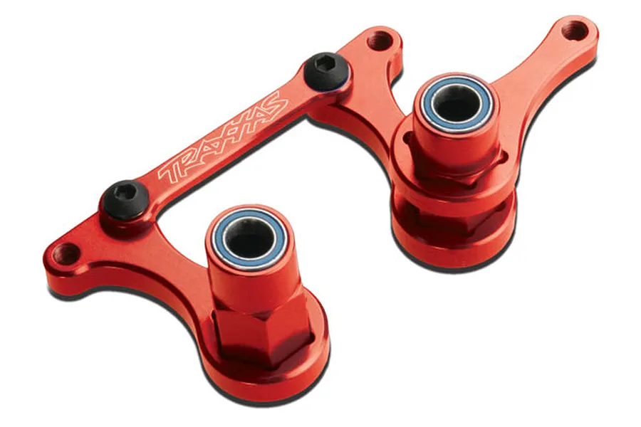 Traxxas Red Aluminium Steering Bellcrank/Drag Link Assembly w/ Bearings image 5260