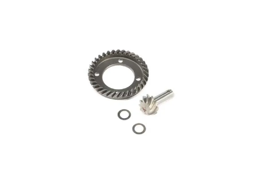 Losi Front Spiral Cut Differential Ring Gear &amp;amp; Pinion w/ Shims image 52606