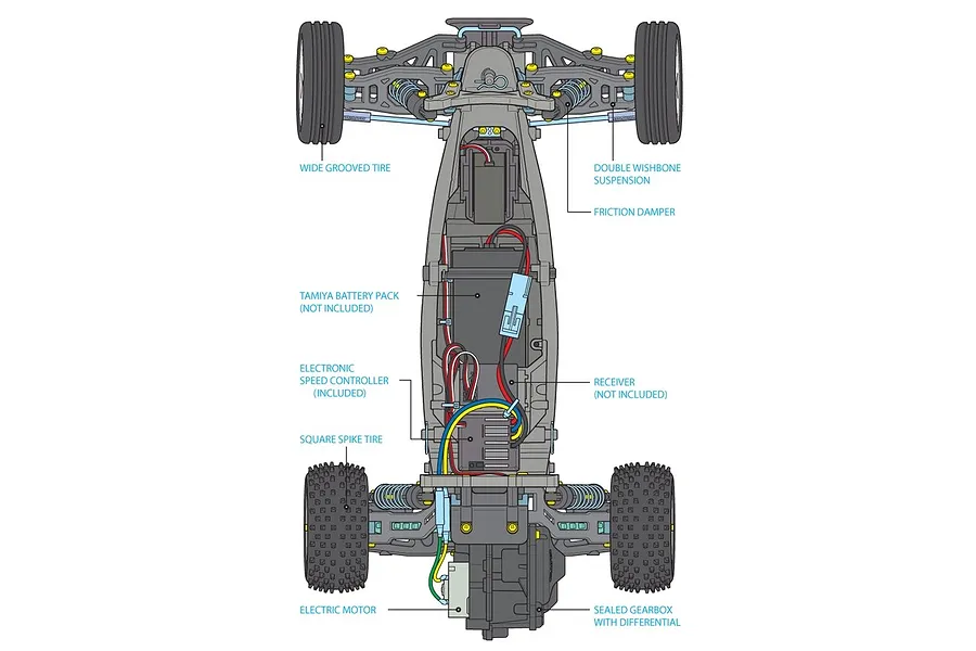 Tamiya DT-03 Neo Fighter Buggy RC Buggy Electric 2WD 1/10 Scale Kit image 52630
