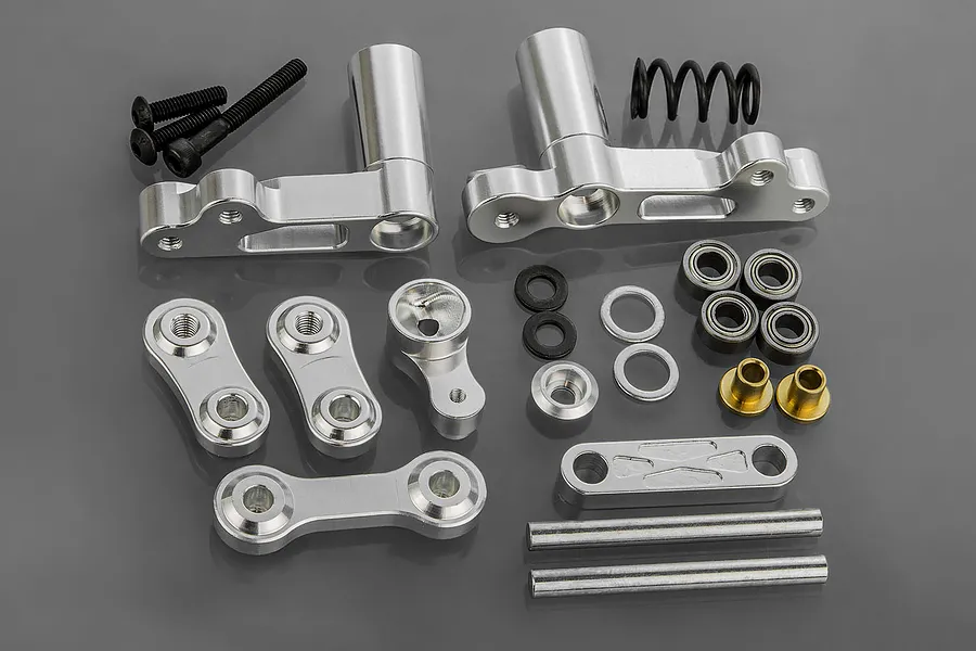 Rovan Silver Aluminium Baja 5B &amp;amp; 5T Steering Servo Saver Set image 52654