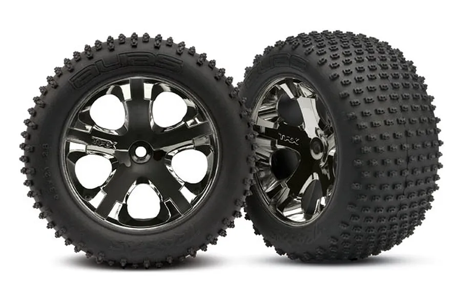 Traxxas 2.8&amp;quot; Alias Tyres on Black Chrome All-Star Rims - Glued Wheels 2Pcs image 5272