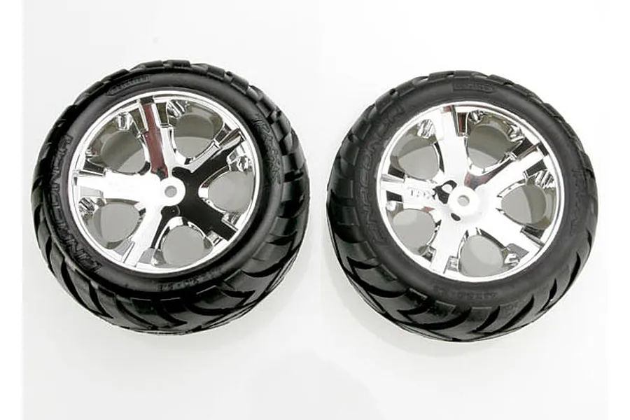 Traxxas 2.8&amp;quot; Anaconda Tyres on Chrome All-Star Rims - Glued Wheels 2Pcs image 5276