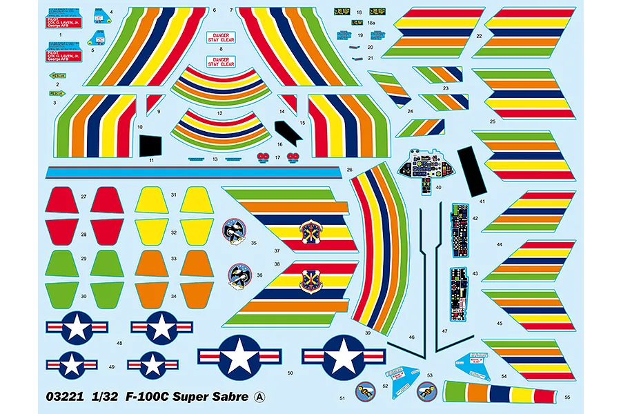 Trumpeter 1/32 USAF F-100C Super Sabre Fighter Jet Scaled Plastic Model Kit image 52769
