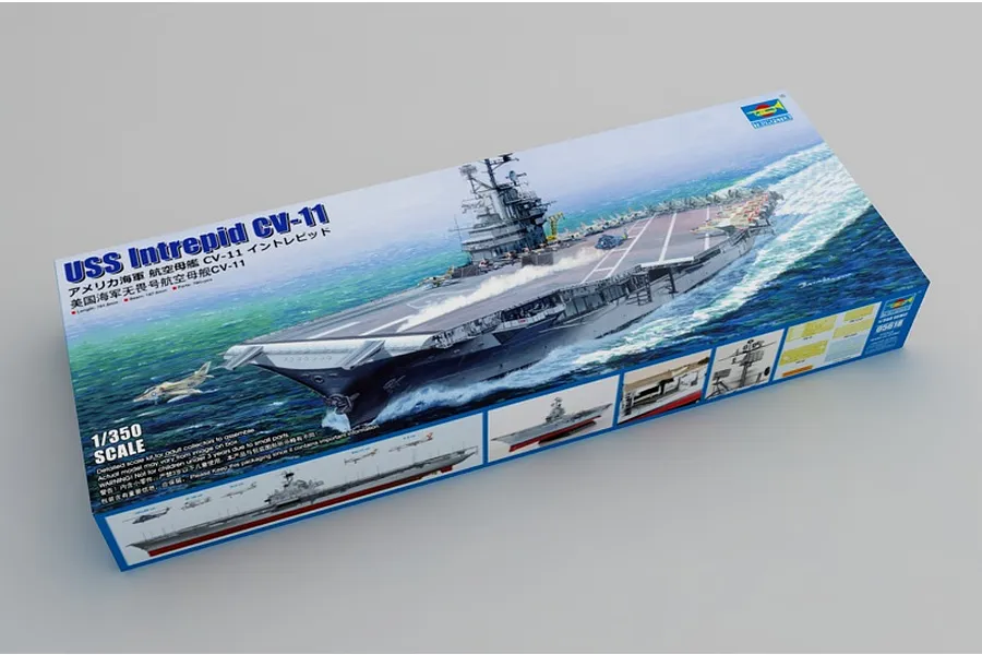 Trumpeter 1/350 USS Intrepid CV-11 Aircraft Carrier Scaled Plastic Model Kit image 52790