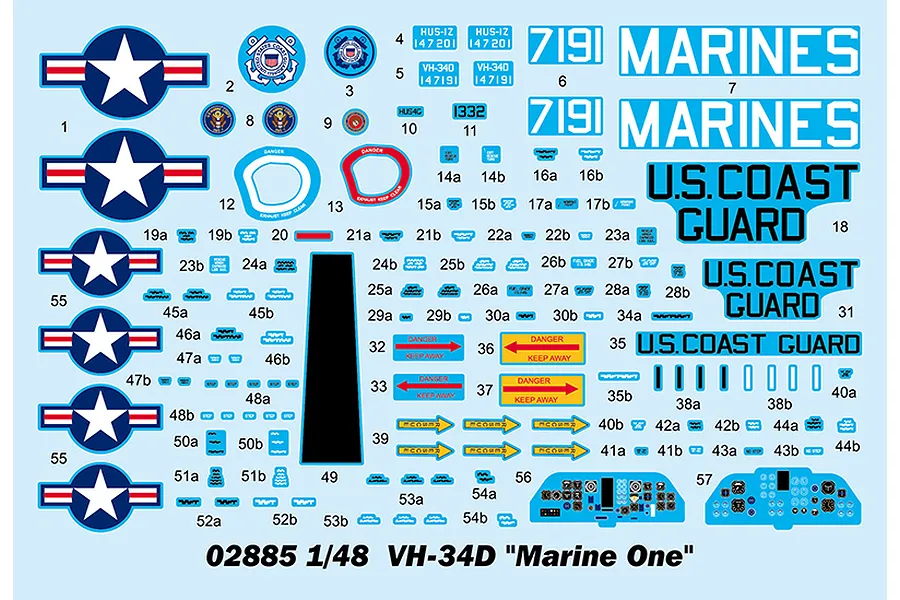Trumpeter 1/48 USAF VH-34D &amp;quot;Marine One&amp;quot; Helicopter Scaled Plastic Model Kit image 52814