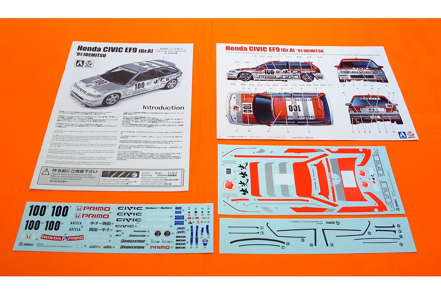 Beemax 1/24 Honda Civic EF9 (Gr.A) &amp;#039;91 Scaled Plastic Model Kit image 52899