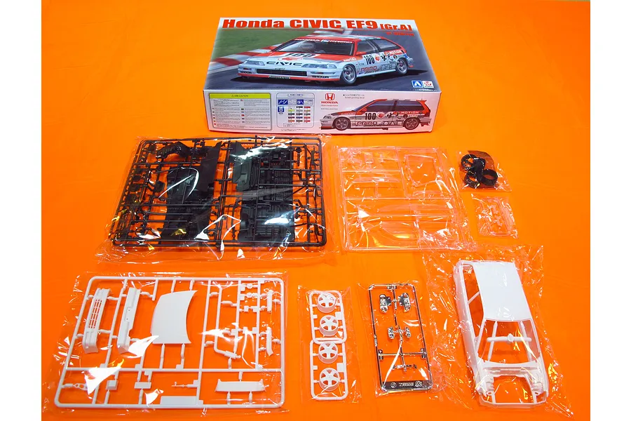 Beemax 1/24 Honda Civic EF9 (Gr.A) &amp;#039;91 Scaled Plastic Model Kit image 52900