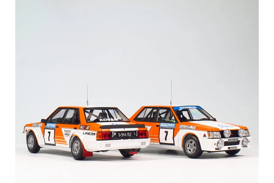 NuNu 1/24 Mitsubishi Lancer Turbo &amp;#039;82 (Rally of 1000 Lakes) Scaled Plastic Model Kit image 52911