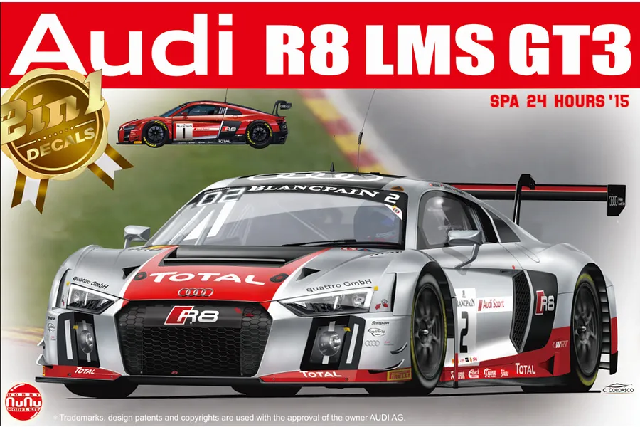 NuNu 1/24 Audi R8 LMS GT3 (SPA 24 Hours &amp;#039;15) Scaled Plastic Model Kit image 52976