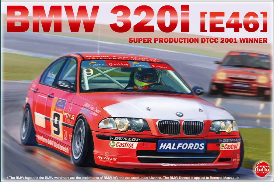NuNu 1/24 BMW 320i E46 (Super Production DTCC 2001 Winner) Scaled Plastic Model Kit image 53006