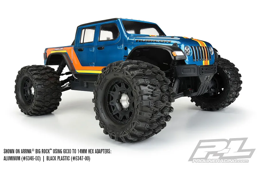 Pro-Line 2.8&amp;quot; Hyrax Tyres on Black Raid Rims - Glued Wheels 2Pcs image 53077