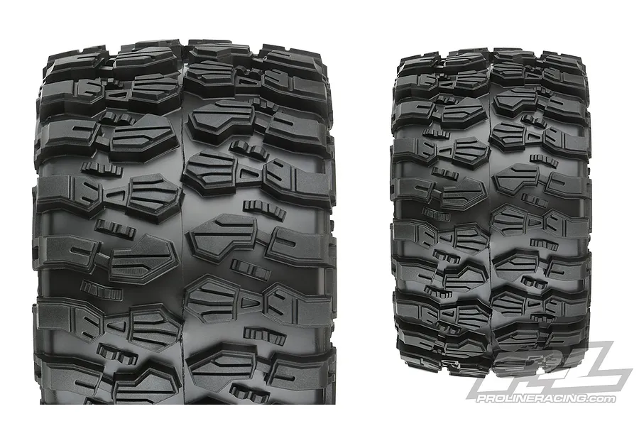 Pro-Line 2.8&amp;quot; Hyrax Tyres on Black Raid Rims - Glued Wheels 2Pcs image 53080