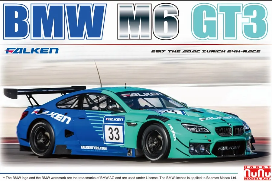 NuNu 1/24 BMW M6 GT3 (2017 The ADAC Zurich 24H-Race) Scaled Plastic Model Kit image 53081