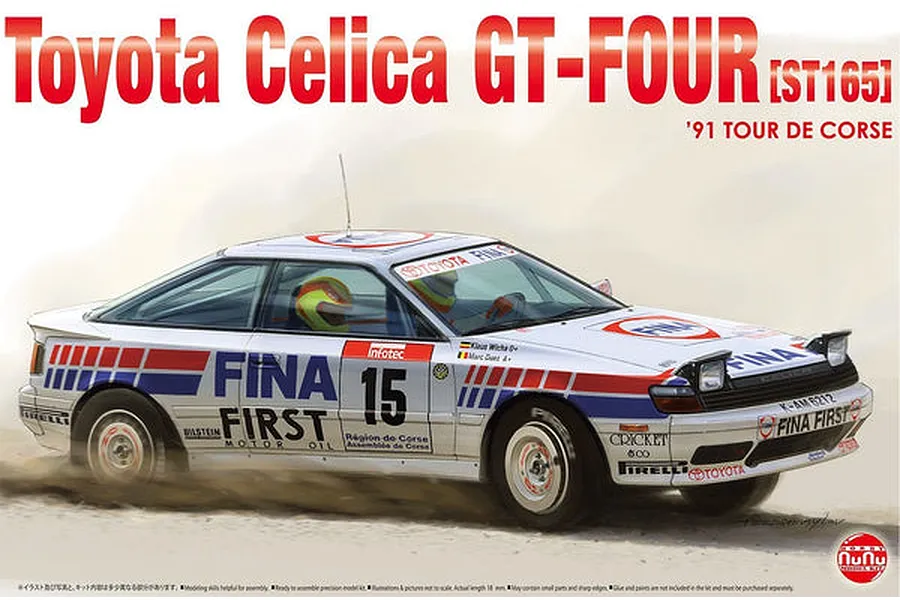 NuNu 1/24 Toyota Celica GT-Four ST165 (&amp;#039;91 Tour De Corse) Scaled Plastic Model Kit image 53149