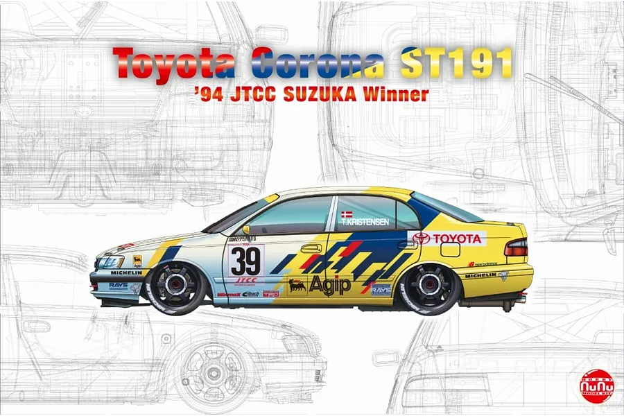 NuNu 1/24 Toyota Corona ST191 (&amp;#039;94 JTCC Suzuka Winner) Scaled Plastic Model Kit image 53170